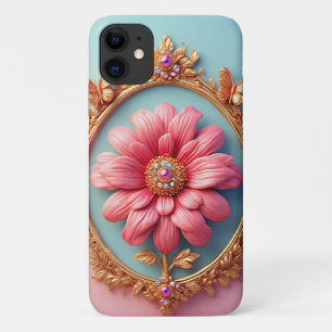 Case-Mate iPhone Case Dessin floral élégant dans un cadre doré