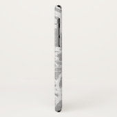 Coques Case-Mate iPhone dessin floral gris argent (Dos/Gauche)