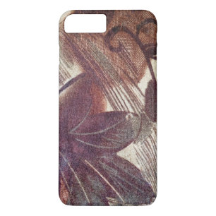 Coques Pour iPhone Dessin floral marron abstrait 1