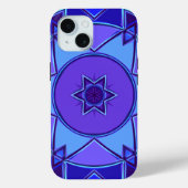 Coques Case-Mate iPhone Dessin Mandala bleu et violet (Verso)