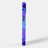 Coques Case-Mate iPhone Dessin Mandala bleu et violet (Verso / Droite)