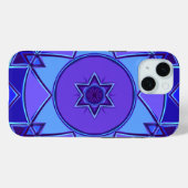 Coques Case-Mate iPhone Dessin Mandala bleu et violet (Verso (horizontal))