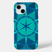 Coques Case-Mate iPhone Dessin Mandala Blue (Verso)