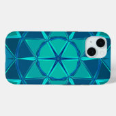Coques Case-Mate iPhone Dessin Mandala Blue (Verso (horizontal))