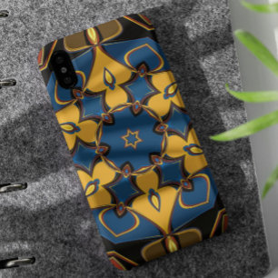 Case-Mate iPhone Case Dessin Mandala Fleur jaune bleu et orange