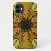 Coques Case-Mate iPhone Dessin Mandala Fleur Jaune et Vert (Dos)