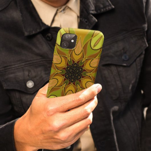 Coques Case-Mate iPhone Dessin Mandala Fleur Jaune et Vert