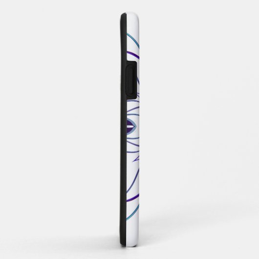 Coques Case-Mate iPhone Dessin Mandala Flower blanc et violet (Dos/Droite)