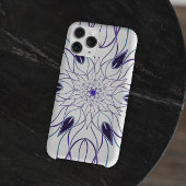Coques Case-Mate iPhone Dessin Mandala Flower blanc et violet