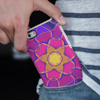 Case-Mate iPhone Case Dessin Mandala Flower jaune rose et bleu