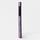 Coques Case-Mate iPhone Dessin Mandala Flower violet et bleu (Dos/Gauche)