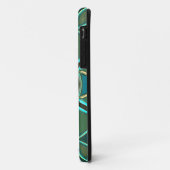 Coques Case-Mate iPhone Dessin Mandala Vert bleu et jaune (Dos/Gauche)