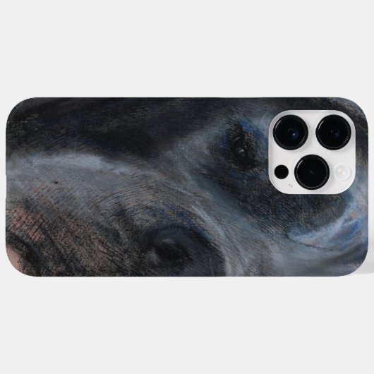 Coques Case-Mate iPhone Dessin pastel bleu Great Dane (Verso (horizontal))