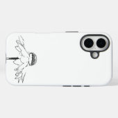 Coques Case-Mate iPhone Dessin simple en ligne de fleurs en noir et blanc (Verso (horizontal))