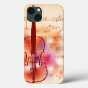 iPhone 13 Coque Dessin sur l'arrière - plan d'aquarelle du violon