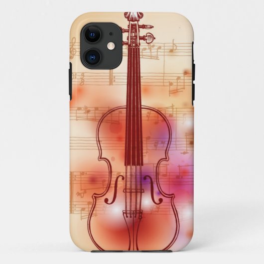 Coques Case-Mate iPhone Dessin sur l'arrière - plan d'aquarelle du violon (Dos)