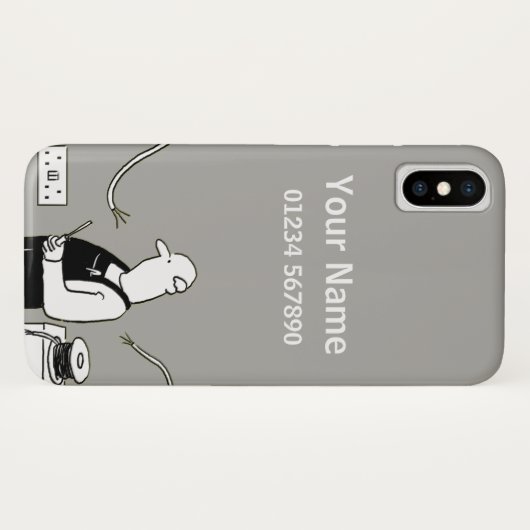Coques Case-Mate iPhone Dessin sur le thème de l'électricien (Dos (Horizontal))