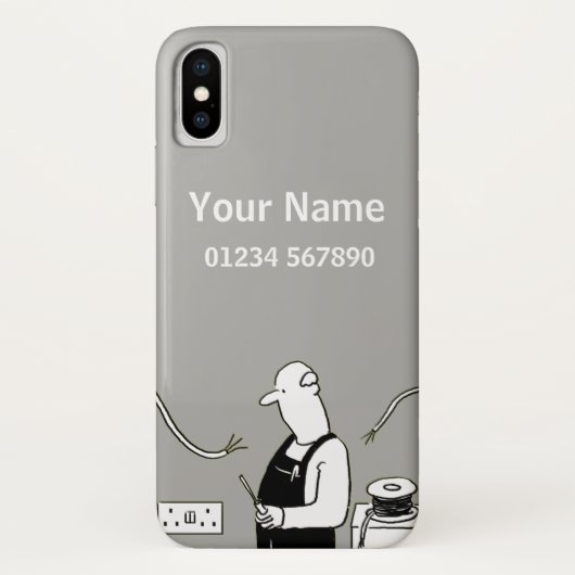 Coques Case-Mate iPhone Dessin sur le thème de l'électricien (Dos)