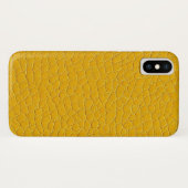 Coques Case-Mate iPhone Dessin Texturé Moderne en Cuir Synthétique Jaune (Dos (Horizontal))