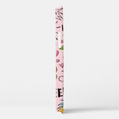 Coques Case-Mate iPhone Dessins mignons sur motif extensible rose (Verso / Droite)