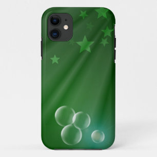 Coque iPhone 11 Destin d'amour de paix d'art de motif de vert de