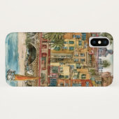 Coques Case-Mate iPhone Destinations | Watercolor Beach & Bâtiments (Dos (Horizontal))