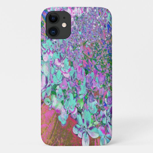 Coques Case-Mate iPhone Détail élégant d'hydrangea Aqua et Violet Limeligh (Dos)