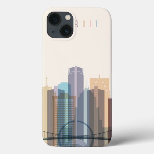 Coques Case-Mate iPhone Detroit, Michigan | Ville Skyline (Verso)