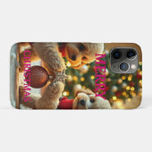 COQUES Case-Mate iPhone DEUX CANICHE FÊTANT NOËL (Dos (Horizontal))