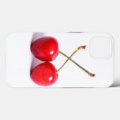 Coques Case-Mate iPhone Deux Cerises Rouges En Blanc (Verso (horizontal))