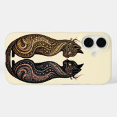 Coques Case-Mate iPhone Deux chats dans un design artistique vibrant (Verso (horizontal))