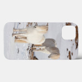 Coques Case-Mate iPhone Deux chevaux islandais blancs (Verso (horizontal))