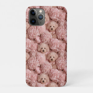 Case-Mate iPhone Case Deux chiots caniches duveteux entourés de fleurs
