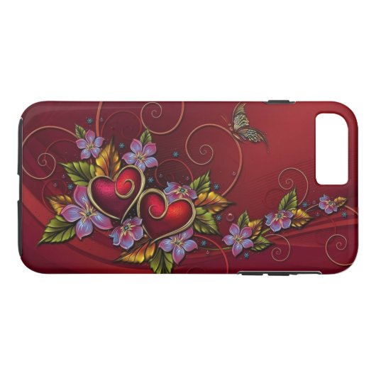 Coques Case-Mate iPhone Deux coeurs (Dos (Horizontal))