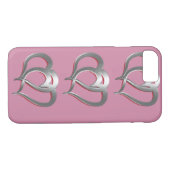 Coques Case-Mate iPhone Deux Coeurs Chrome (Dos (Horizontal))