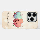 Coques Case-Mate iPhone "Deux coeurs unis" (Verso (horizontal))