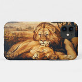 Coques Case-Mate iPhone Deux couples de lion (Dos (Horizontal))