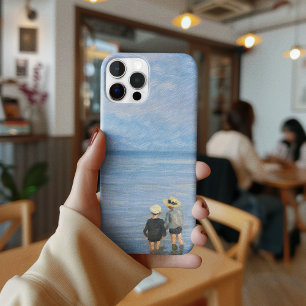 Coque iPhone 15 Pro Deux enfants pataugent à Skagen Beach, PS Kroyer