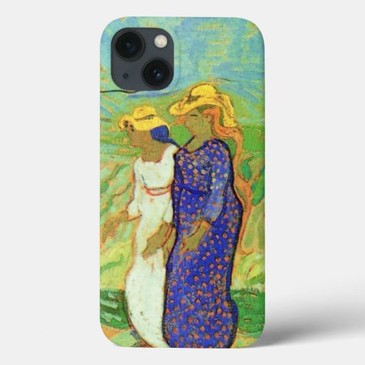 Coques Case-Mate iPhone Deux femmes traversant les champs par Vincent van (Verso)