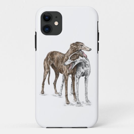 Coques Case-Mate iPhone Deux Greyhound Friends Dog Art (Dos)
