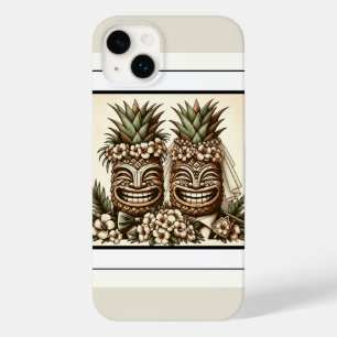 Coque Pour iPhone 14 Plus Deux mariés Gay Ananas Tête Tiki Rétro Mariage 