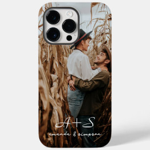 Coque Pour Pour iPhone 14 Pro Max Deux noms de script photo Monogramme