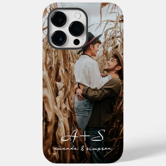 Coques Case-Mate iPhone Deux noms de script photo Monogramme (Verso)