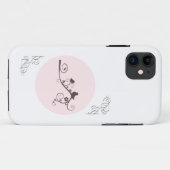 Coques Case-Mate iPhone Deux oiseaux assis sur une branche de boue rose (Dos (Horizontal))