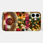 COQUES Case-Mate iPhone DEUX POODLES CÉLÉBRER NOËL (Verso (horizontal))