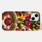 COQUES Case-Mate iPhone DEUX POODLES FÊTANT NOËL (Verso (horizontal))