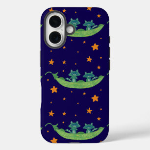 Coques iPhone 16 Deux ratons laveurs dans une cosse de pois Art f