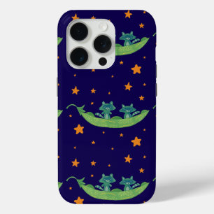 Coque iPhone 15 Pro Deux ratons laveurs dans une cosse de pois Art f