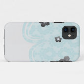 Coques Case-Mate iPhone deux tons joli bleu fleuri damer (Dos (Horizontal))