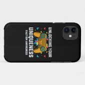 Coques Case-Mate iPhone Déverrouiller votre jeu d'autisme unique (Dos (Horizontal))
